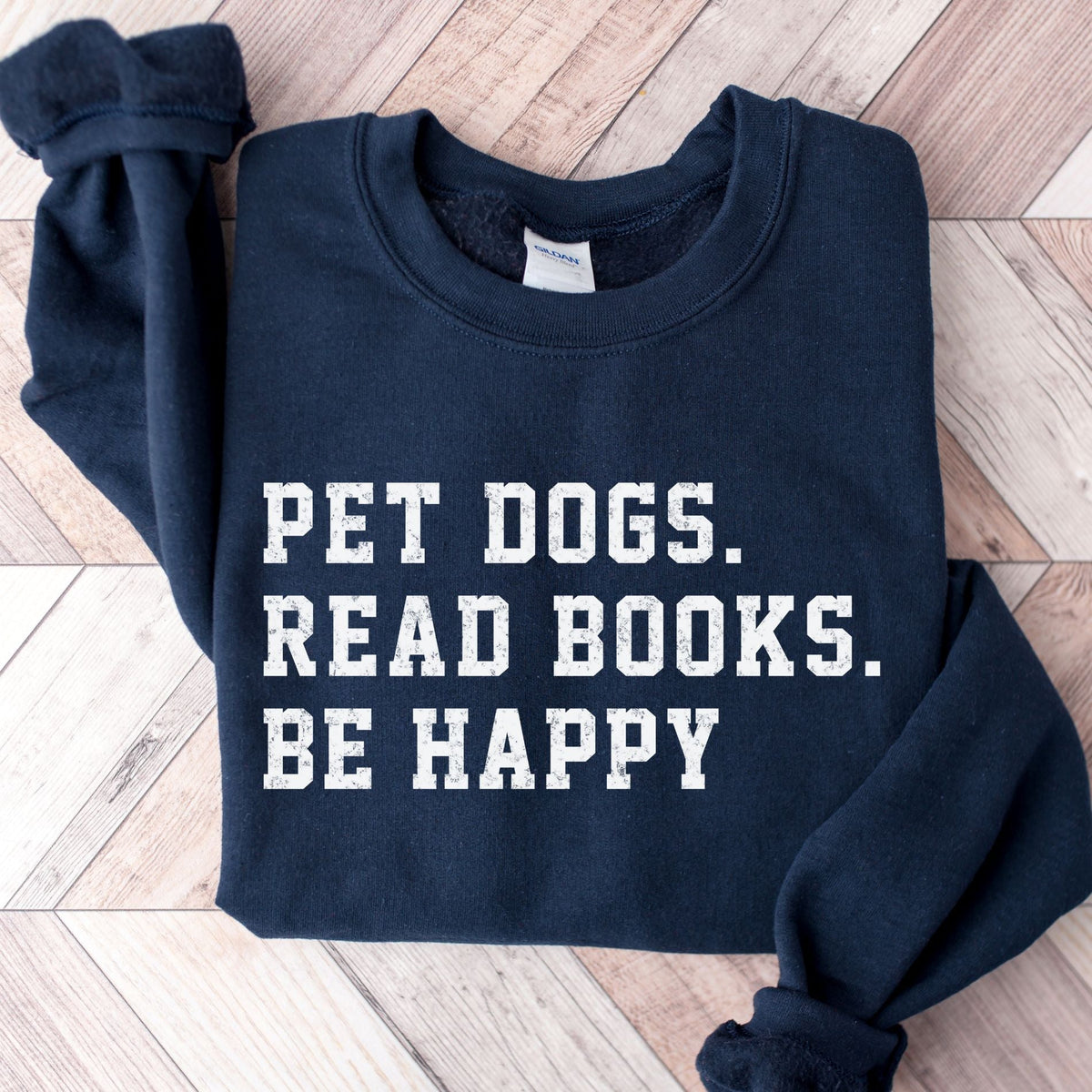 Pet Dogs Read Books Be Happy Unisex Sweatshirt - Book Social Club