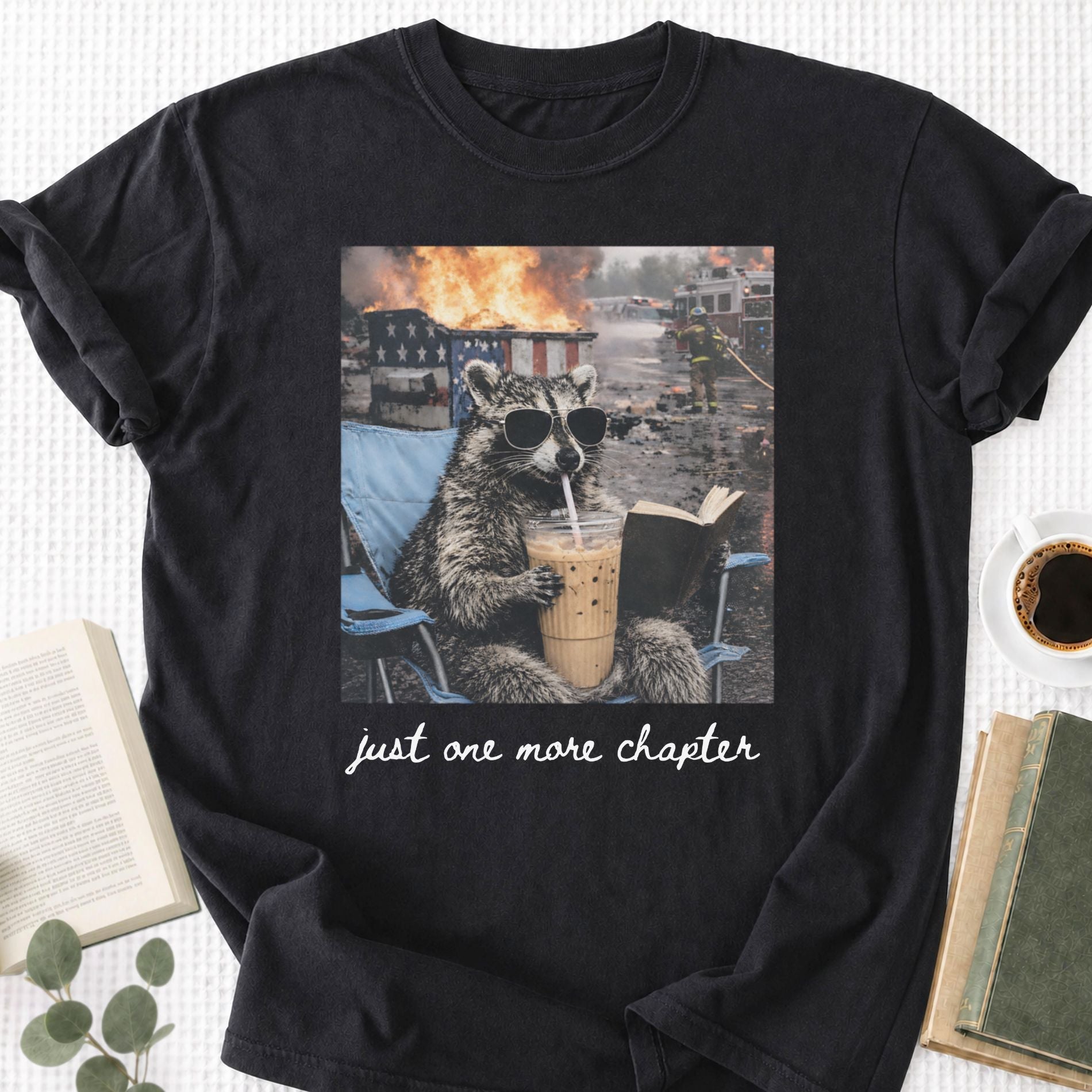 Raccoon Just One More Chapter Unisex T-Shirt - Book Social Club