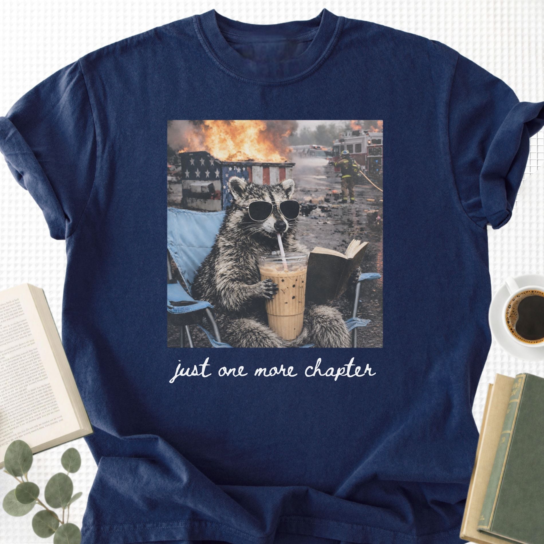 Raccoon Just One More Chapter Unisex T-Shirt - Book Social Club