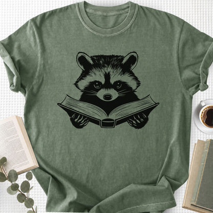 Raccoon Reading Book Unisex T-Shirt - Book Social Club