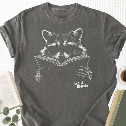 Raccoon Reading Unisex T-Shirt - Book Social Club