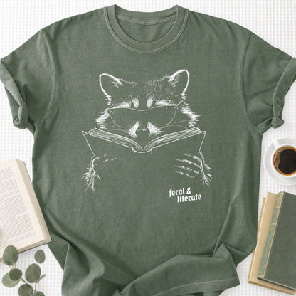 Raccoon Reading Unisex T-Shirt - Book Social Club