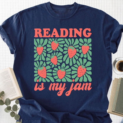 Reading Is My Jam Strawberry Unisex T-Shirt, Book Lover Gift - Book Social Club