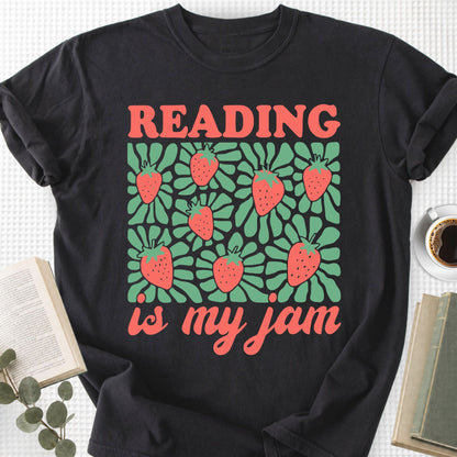 Reading Is My Jam Strawberry Unisex T-Shirt, Book Lover Gift - Book Social Club