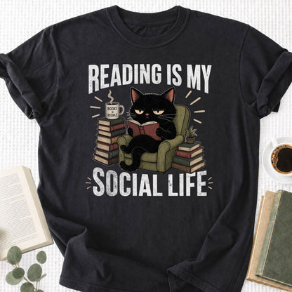 Reading Is My Social Life Unisex T-Shirt - Book Social Club