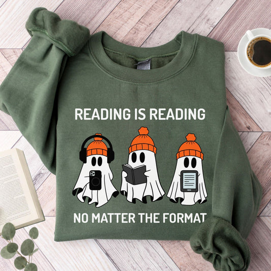 Reading is Reading No Matter The Format Unisex Sweatshirt - Book Social Club