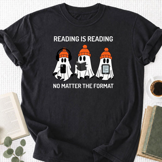 Reading is Reading No Matter The Format Unisex T-Shirt - Book Social Club