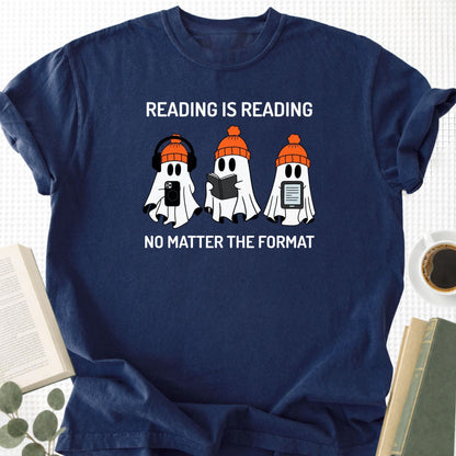 Reading is Reading No Matter The Format Unisex T-Shirt - Book Social Club