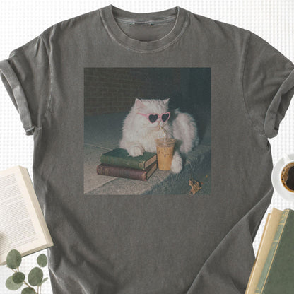 Reading Persian Cat Unisex T-Shirt - Book Social Club