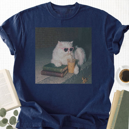 Reading Persian Cat Unisex T-Shirt - Book Social Club