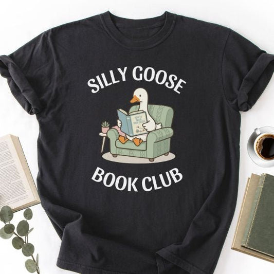 Silly Goose Book Club Unisex T-Shirt, Funny Book Lover Shirt - Book Social Club