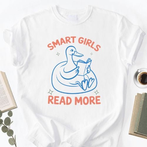 Smart Girls Read More Unisex Tee, Book Lover Shirt for Women - Book Social Club