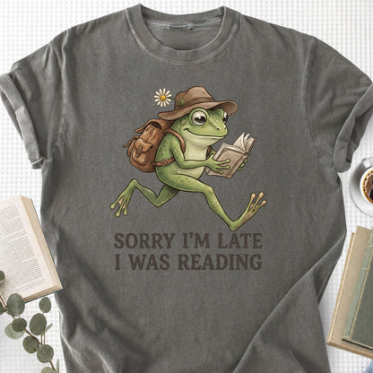 Sorry I'm Late I Was Reading Frog Unisex T-Shirt - Book Social Club