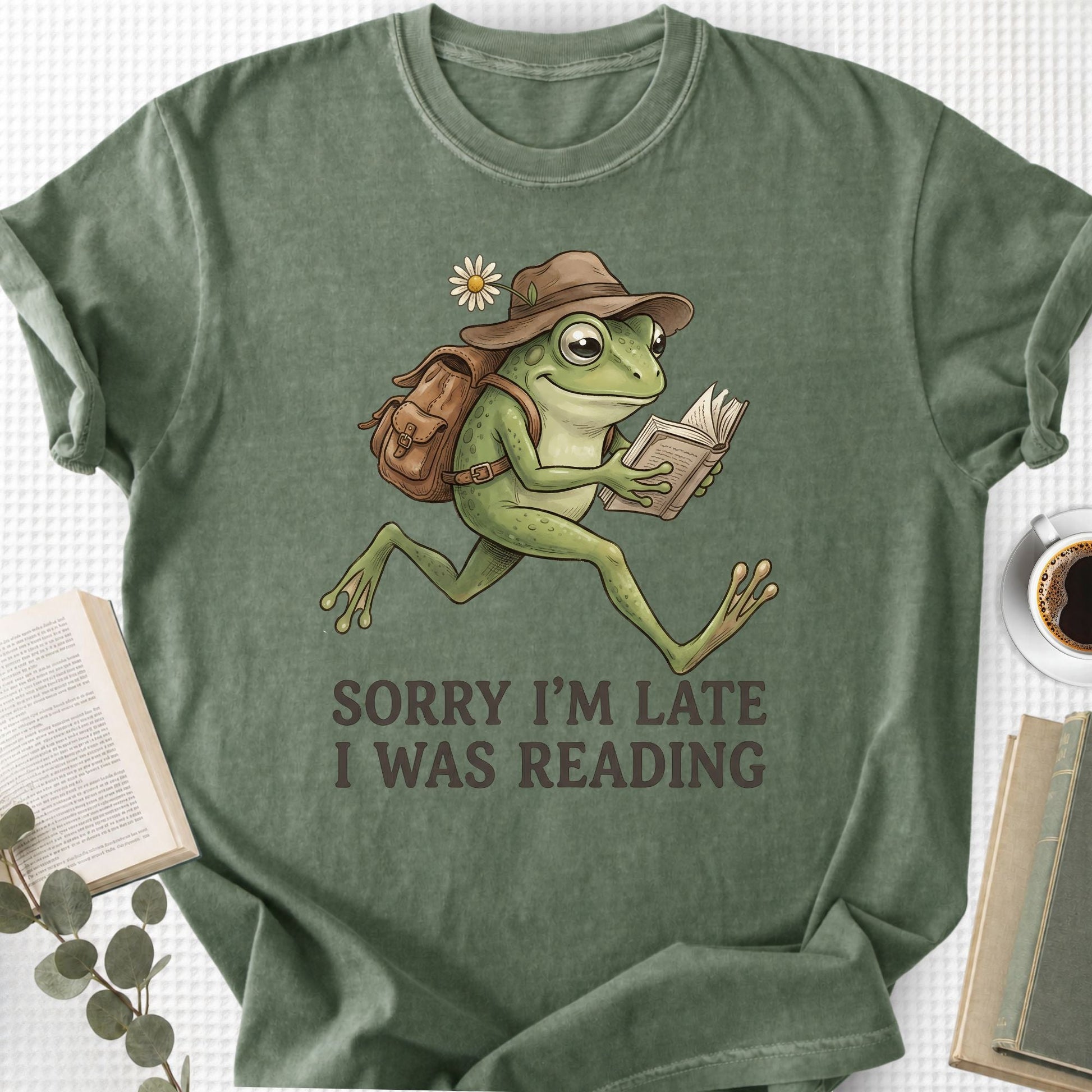 Sorry I'm Late I Was Reading Frog Unisex T-Shirt - Book Social Club