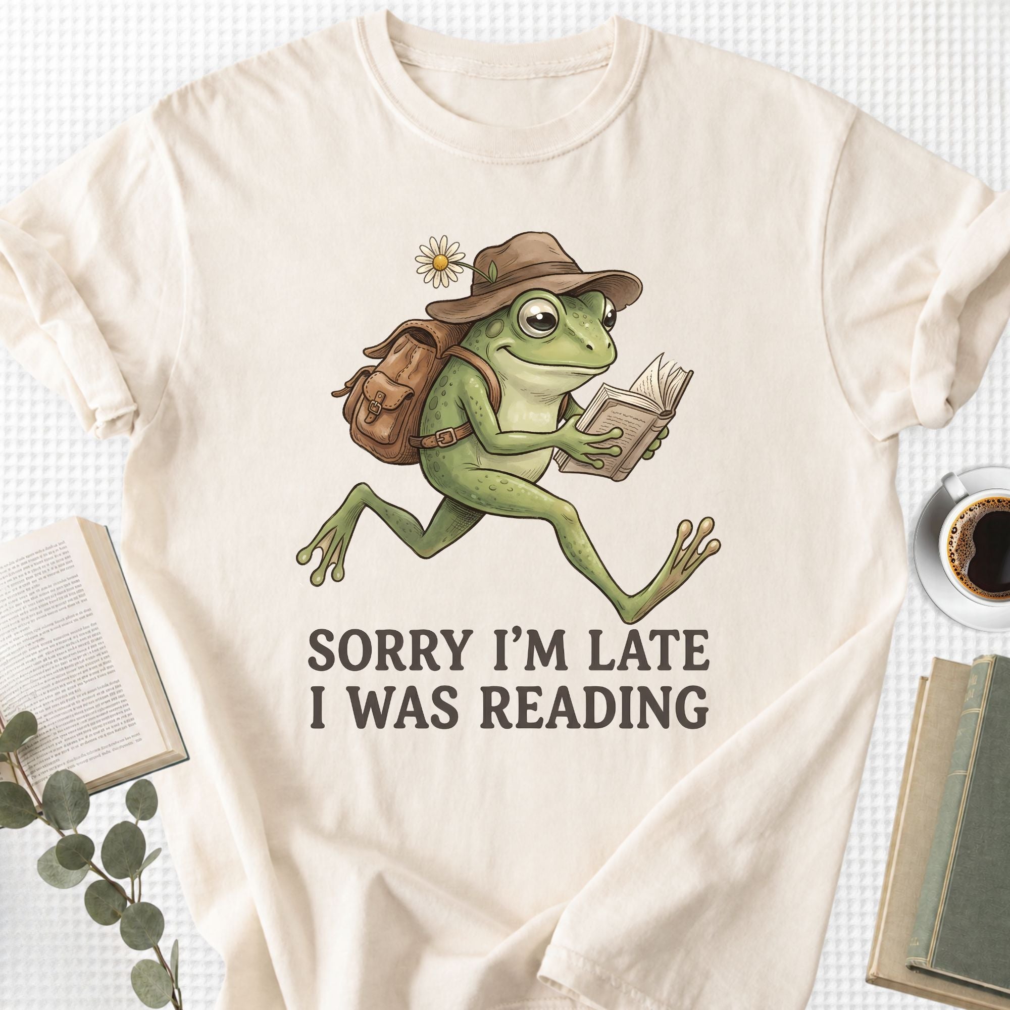 Sorry I'm Late I Was Reading Frog Unisex T-Shirt - Book Social Club