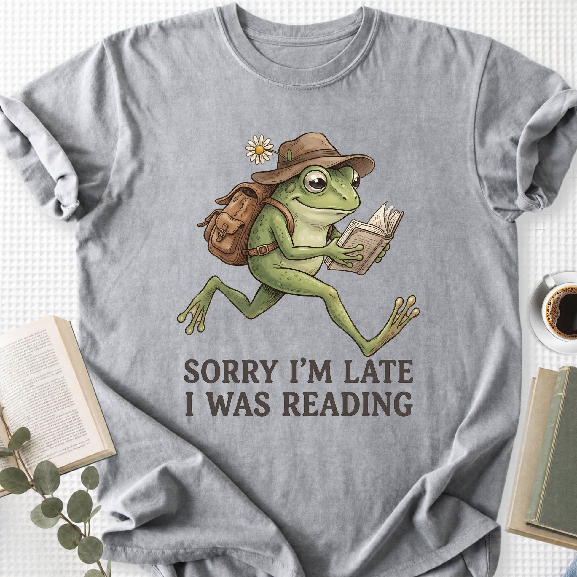 Sorry I'm Late I Was Reading Frog Unisex T-Shirt - Book Social Club