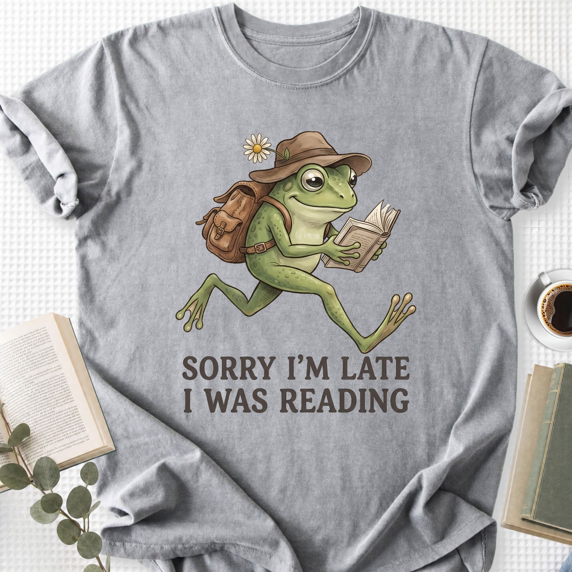 Sorry I'm Late I Was Reading Frog Unisex T-Shirt - Book Social Club