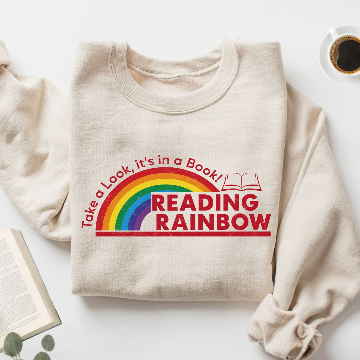 Take A Look, It's In a Book! Reading Rainbow Unisex Sweatshirt - Book Social Club