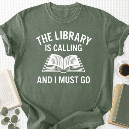 The Library Is Calling And I Must Go Unisex T-Shirt - Book Social Club