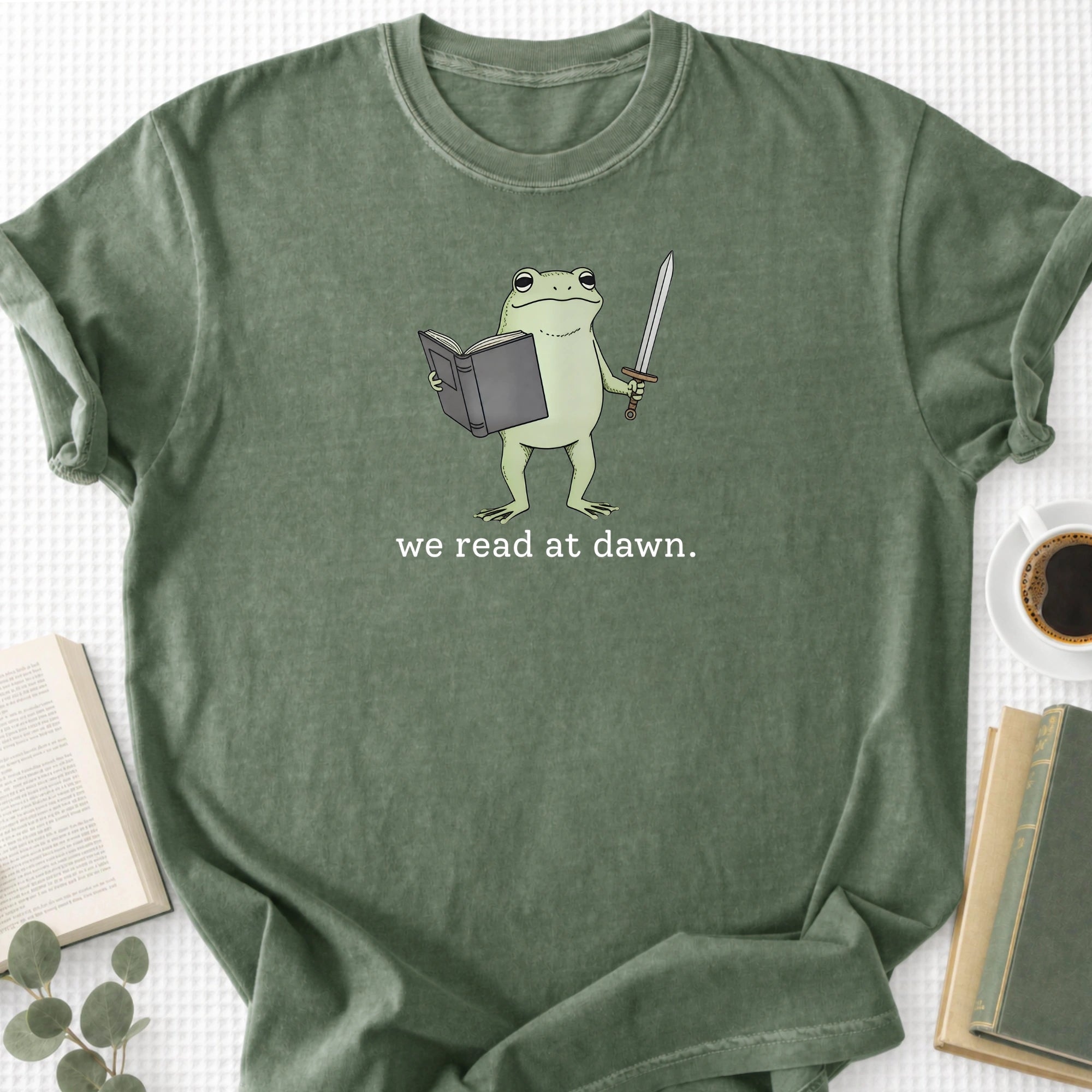 We Read At Dawn Frog Unisex T-Shirt, Funny Book Lover Shirt - Book Social Club