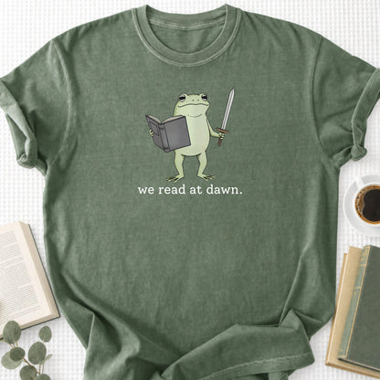We Read At Dawn Frog Unisex T-Shirt, Funny Book Lover Shirt - Book Social Club