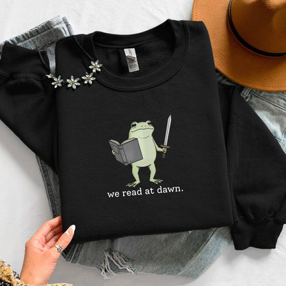 We Read At Draw Frog Unisex Sweatshirt - Book Social Club
