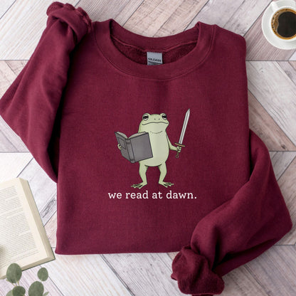We Read At Draw Frog Unisex Sweatshirt - Book Social Club