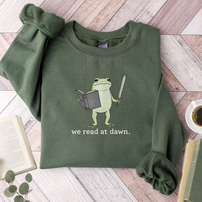 We Read At Draw Frog Unisex Sweatshirt - Book Social Club